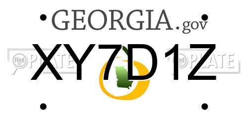XY7D1Z Georgia License Plate