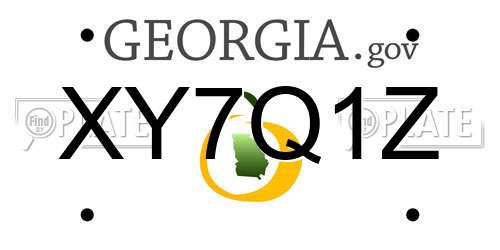 XY7Q1Z Georgia License Plate