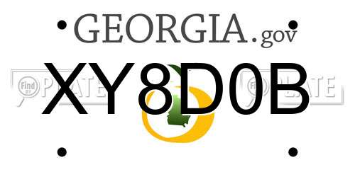 XY8D0B Georgia License Plate