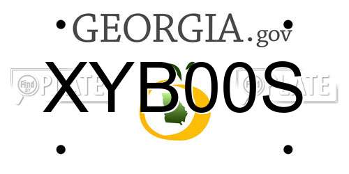 XYB00S Georgia License Plate