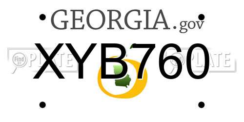 XYB760 Georgia License Plate