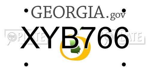 XYB766 Georgia License Plate