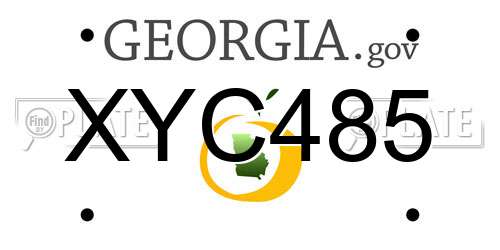 XYC485 Georgia License Plate