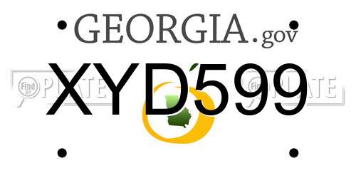 XYD599 Georgia License Plate