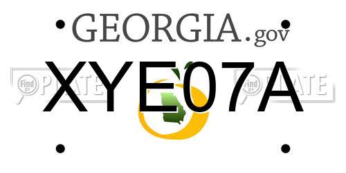 XYE07A Georgia License Plate