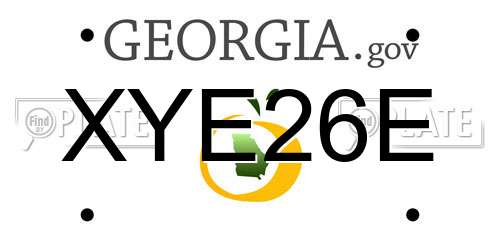 XYE26E Georgia License Plate