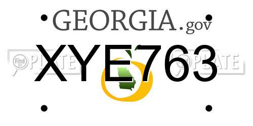 XYE763 Georgia License Plate