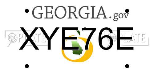 XYE76E Georgia License Plate