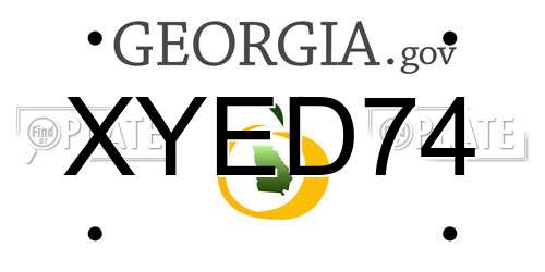 XYED74 Georgia License Plate
