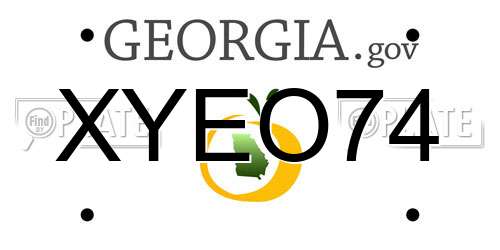XYEO74 Georgia License Plate