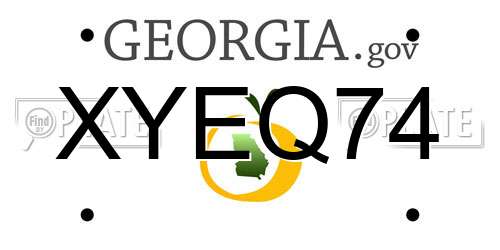 XYEQ74 Georgia License Plate