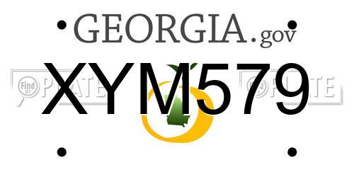 XYM579 Georgia License Plate
