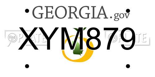 XYM879 Georgia License Plate