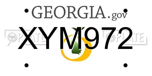 XYM972 Georgia License Plate