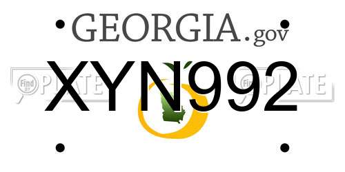 XYN992 Georgia License Plate