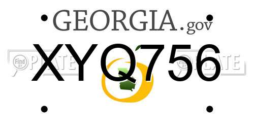XYQ756 Georgia License Plate