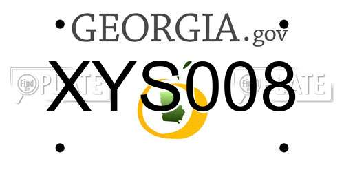 XYS008 Georgia License Plate