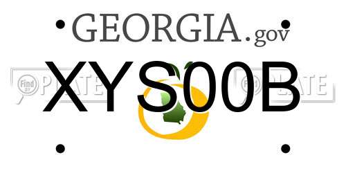 XYS00B Georgia License Plate