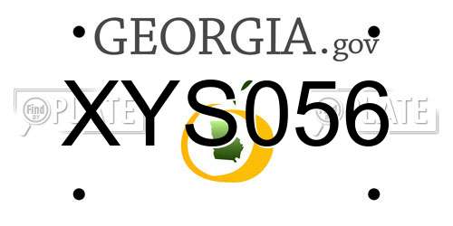 XYS056 Georgia License Plate