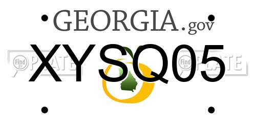 XYSQ05 Georgia License Plate