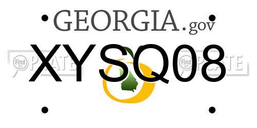 XYSQ08 Georgia License Plate