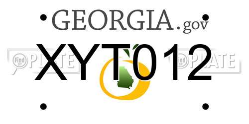 XYT012 Georgia License Plate