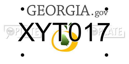 XYT017 Georgia License Plate