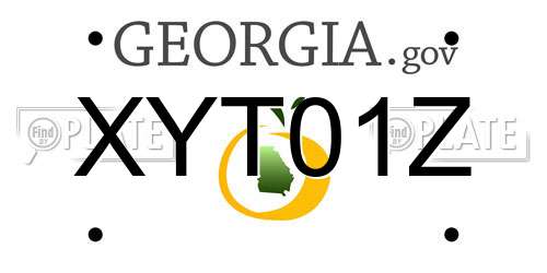 XYT01Z Georgia License Plate
