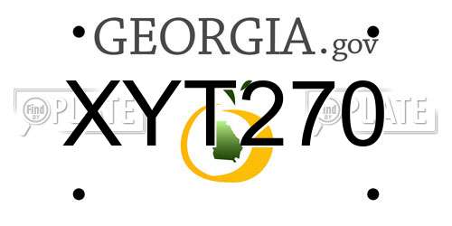 XYT270 Georgia License Plate