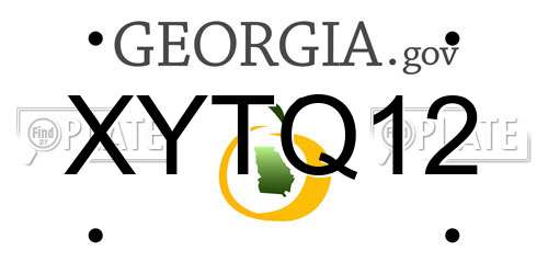 XYTQ12 Georgia License Plate