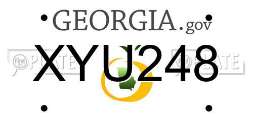 XYU248 Georgia License Plate
