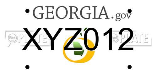 XYZ012 Georgia License Plate