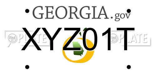 XYZ01T Georgia License Plate