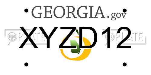 XYZD12 Georgia License Plate