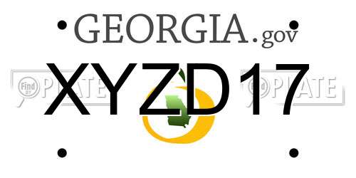 XYZD17 Georgia License Plate