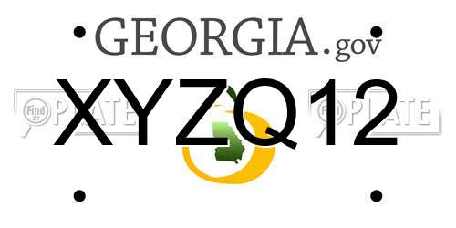 XYZQ12 Georgia License Plate