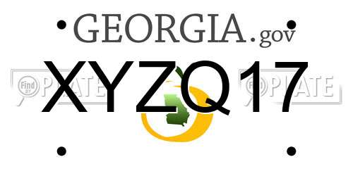XYZQ17 Georgia License Plate
