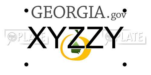 XYZZY Georgia License Plate