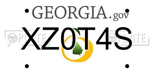 XZ0T4S Georgia License Plate