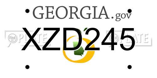 XZD245 Georgia License Plate