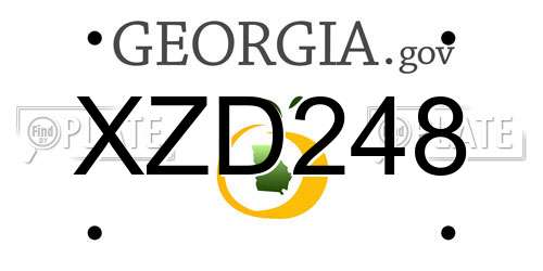 XZD248 Georgia License Plate
