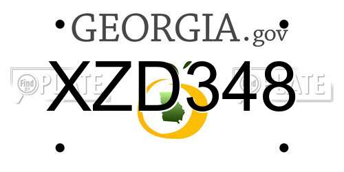 XZD348 Georgia License Plate