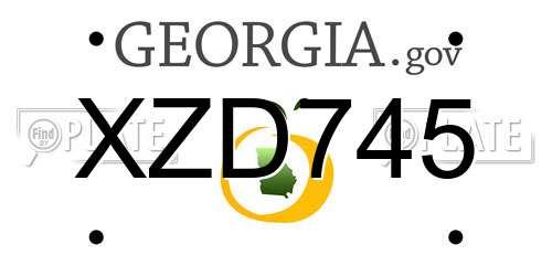 XZD745 Georgia License Plate
