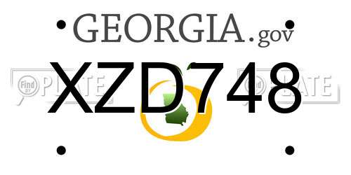 XZD748 Georgia License Plate