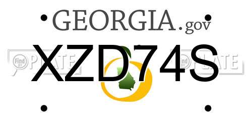 XZD74S Georgia License Plate