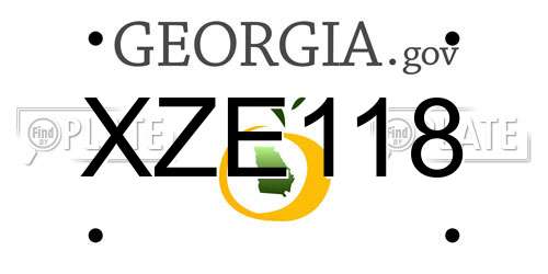 XZE118 Georgia License Plate