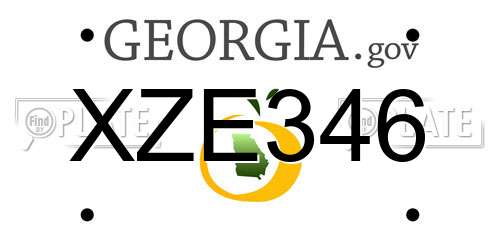 XZE346 Georgia License Plate