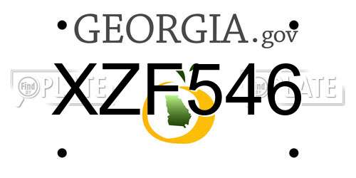 XZF546 Georgia License Plate