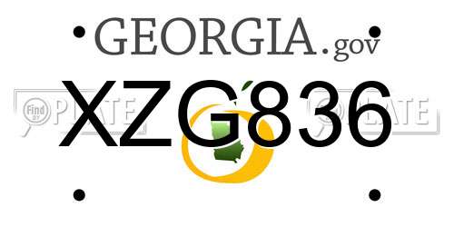 XZG836 Georgia License Plate