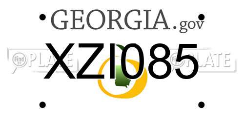 XZI085 Georgia License Plate